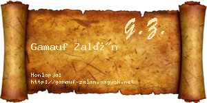 Gamauf Zalán névjegykártya